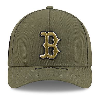 Youth New Era Olive Boston Red Sox 2026 Armed Forces Day 9FORTY M-Crown Adjustable Hat