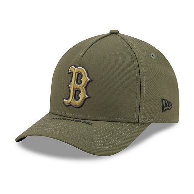 Youth New Era Olive Boston Red Sox 2026 Armed Forces Day 9FORTY M-Crown Adjustable Hat