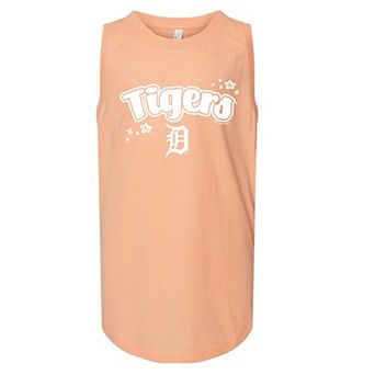 Girls Youth Soft as a Grape Light Orange Detroit Tigers Tank Top