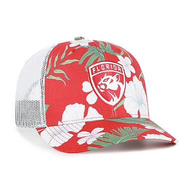 Men's '47 Red/White Florida Panthers Beach Side Adjustable Trucker Hat