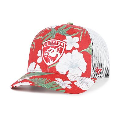 Men's '47 Red/White Florida Panthers Beach Side Adjustable Trucker Hat