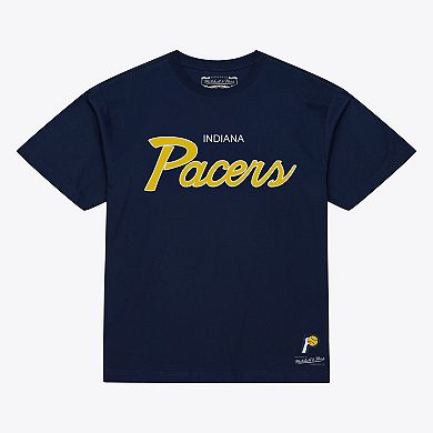 Men's Mitchell & Ness Navy Indiana Pacers Vintage Wordmark T-Shirt