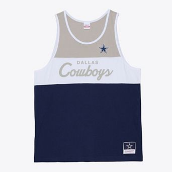 Men's Mitchell & Ness Navy/Silver Dallas Cowboys Head Coach Tank Top