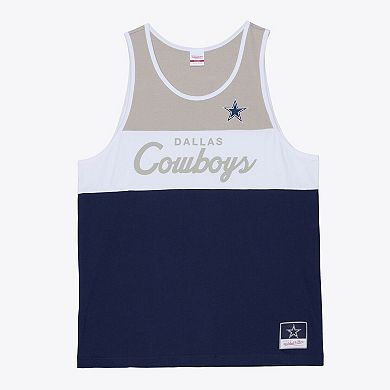 Men's Mitchell & Ness Navy/Silver Dallas Cowboys Head Coach Tank Top