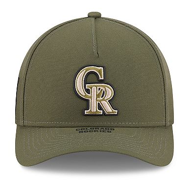 Youth New Era Olive Colorado Rockies 2026 Armed Forces Day 9FORTY M-Crown Adjustable Hat