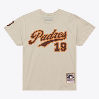 Women's Mitchell & Ness Tony Gwynn Natural San Diego Padres Cooperstown Name & Number Throwback T-Shirt