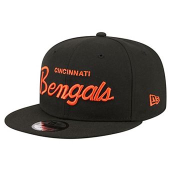 Men's New Era Black Cincinnati Bengals Core Team Script 9FIFTY Snapback Hat