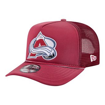 Men's New Era Burgundy Colorado Avalanche Faded A-Frame 9FIFTY Trucker Snapback Hat