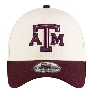Men's New Era Cream Texas A&M Aggies 9FORTY A-Frame Adjustable Hat