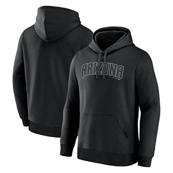 Men's Logo Athletic Black Arizona Diamondbacks Wordmark Hoodie