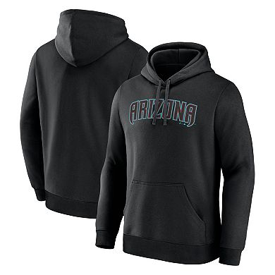 Men's Logo Athletic Black Arizona Diamondbacks Wordmark Hoodie