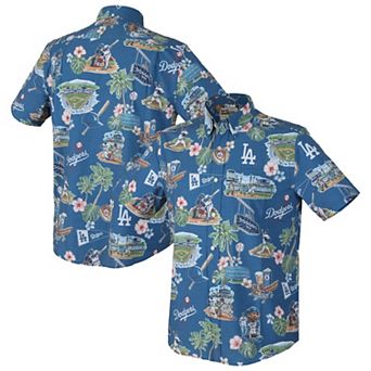 Men's Reyn Spooner Royal Los Angeles Dodgers Big & Tall Scenic Performance Tri-Blend Aloha Button-Down Shirt