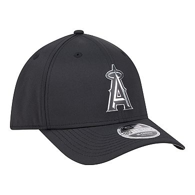 Men's New Era Black Los Angeles Angels Metallic 39THIRTY M-Crown Flex Hat