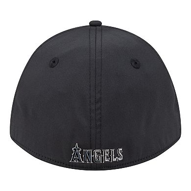 Men's New Era Black Los Angeles Angels Metallic 39THIRTY M-Crown Flex Hat