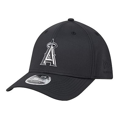 Men's New Era Black Los Angeles Angels Metallic 39THIRTY M-Crown Flex Hat