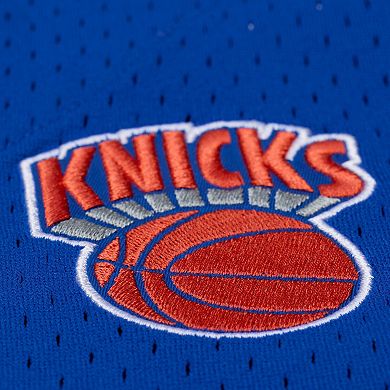 Men's Mitchell & Ness Blue New York Knicks Head Coach Mesh Full-Button Fashion Jersey