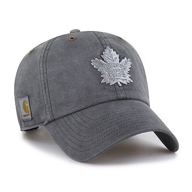 Men's Carhartt x '47 Charcoal Toronto Maple Leafs Clean Up Adjustable Hat