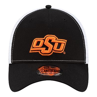Men's New Era Black/White Oklahoma State Cowboys 39THIRTY Flex Hat