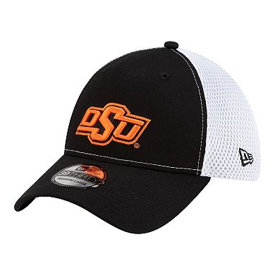 Men's New Era Black/White Oklahoma State Cowboys 39THIRTY Flex Hat