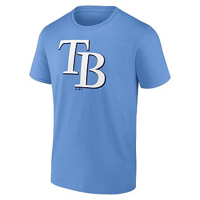 Men's Logo Athletic Light Blue Tampa Bay Rays Official Logo T-Shirt