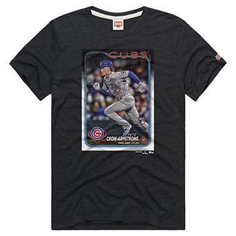 Men's Homage Pete Crow-Armstrong Charcoal Chicago Cubs Topps Baseball Card Tri-Blend T-Shirt
