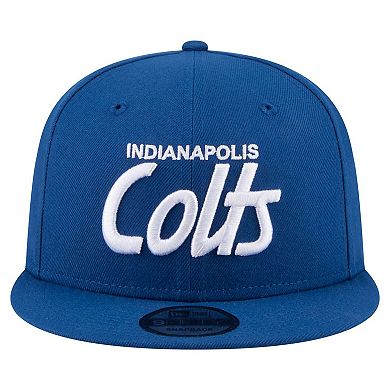 Men's New Era Royal Indianapolis Colts Core Team Script 9FIFTY Snapback Hat