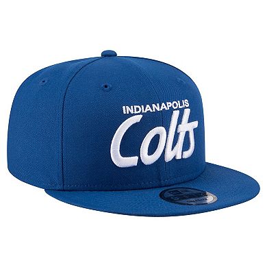 Men's New Era Royal Indianapolis Colts Core Team Script 9FIFTY Snapback Hat