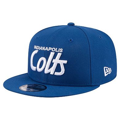 Men's New Era Royal Indianapolis Colts Core Team Script 9FIFTY Snapback Hat