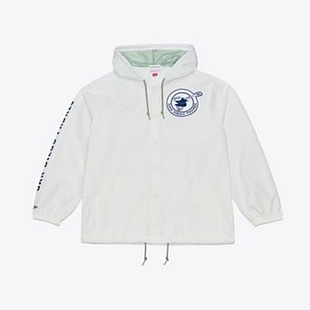 Men's Mitchell & Ness White San Diego Padres Yacht Rock Coaches Full-Snap Hooded Windbreaker Jacket