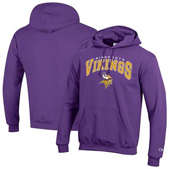 Men's Champion Purple Minnesota Vikings Powerblend Arch over Logo Hoodie