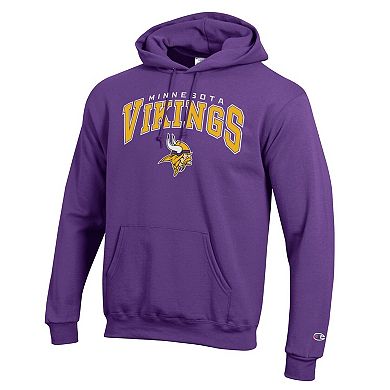 Men's Champion Purple Minnesota Vikings Powerblend Arch over Logo Hoodie