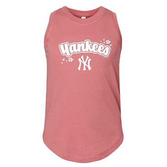 Girls Youth Soft as a Grape Pink New York Yankees Tank Top