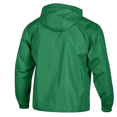 Men's Champion Kelly Green Philadelphia Eagles Packable Hooded Windbreaker Half-Zip Jacket