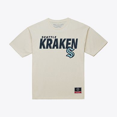Men's Mitchell & Ness Cream Seattle Kraken Core Plus T-Shirt