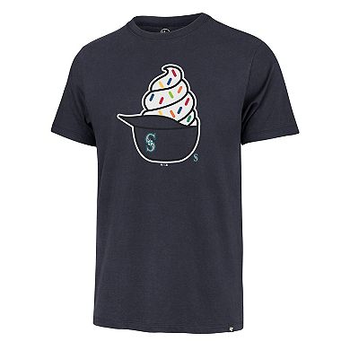 Men's '47 Navy Seattle Mariners Ice Cream Helmet Franklin T-Shirt