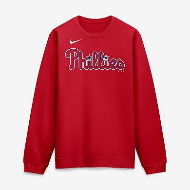Men's Nike Red Philadelphia Phillies Primetime Wordmark Sweatshirt