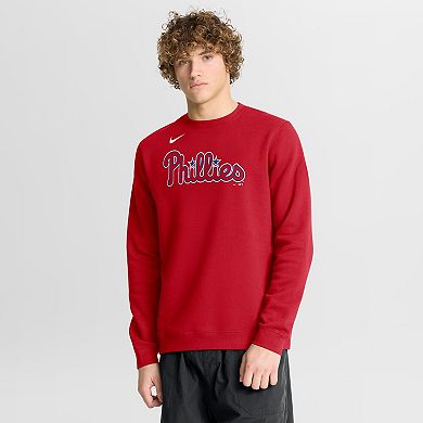Men's Nike Red Philadelphia Phillies Primetime Wordmark Sweatshirt