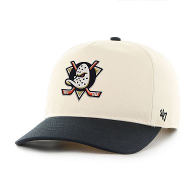 Men's '47 Cream/Black Anaheim Ducks Logo 2-Tone Hitch Adjustable Hat