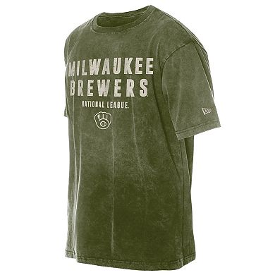 Men's New Era Olive Milwaukee Brewers 2026 Armed Forces Day T-Shirt