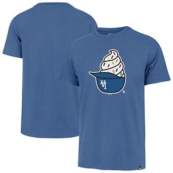 Men's '47 Royal Los Angeles Dodgers Ice Cream Helmet Franklin T-Shirt