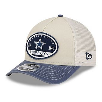 Men's New Era Natural Dallas Cowboys Frayed M-Crown A-Frame 9FORTY Adjustable Hat
