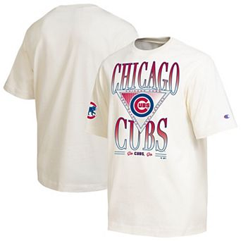 Men's Champion Cream Chicago Cubs Traditions Two Locations T-Shirt