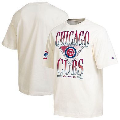 Men's Champion Cream Chicago Cubs Traditions Two Locations T-Shirt