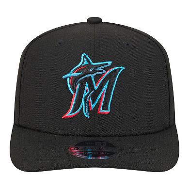 Men's New Era Black Miami Marlins Performance 9SEVENTY Adjustable Hat