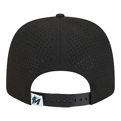 Men's New Era Black Miami Marlins Performance 9SEVENTY Adjustable Hat