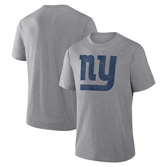 Men's Fanatics Heather Gray New York Giants Vintage Heritage Tribute Tri-Blend T-Shirt