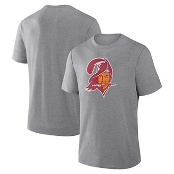 Men's Fanatics Heather Gray Tampa Bay Buccaneers Vintage Heritage Tribute Tri-Blend T-Shirt