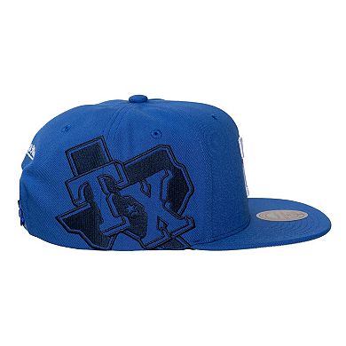 Unisex Mitchell & Ness Royal Texas Rangers Side Logo Snapback Hat