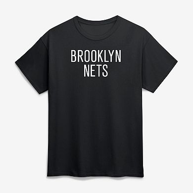 Men's Logo Athletic Black Brooklyn Nets Wordmark T-Shirt