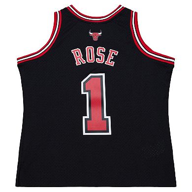 Men's Mitchell & Ness Derrick Rose Black Chicago Bulls Big & Tall 2010/11 Swingman Jersey